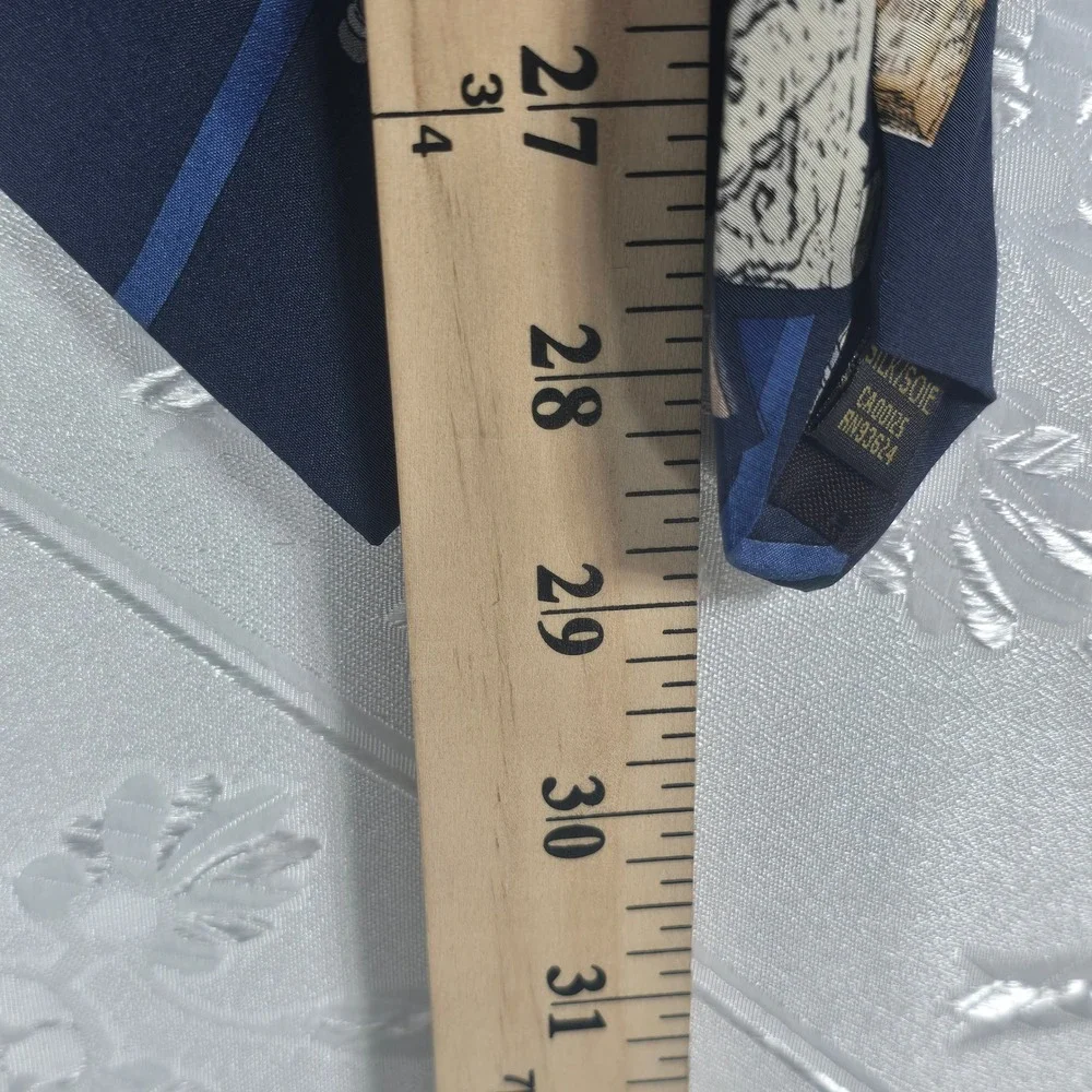 Saturday Evening Post Tie Mens OS Santa Claus Navy Silk Holiday Christmas EUC